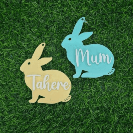 Pastel acrylic personalised Easter gift tags - Image 2