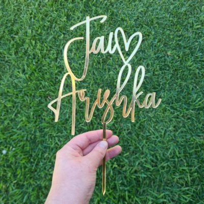 2 names cake topper