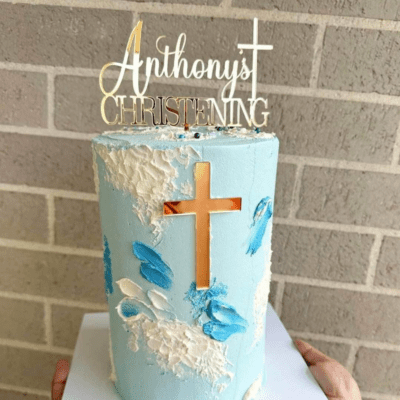 Christening cake topper