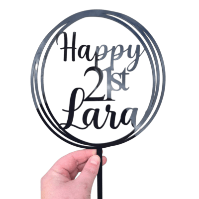 Round cake topper