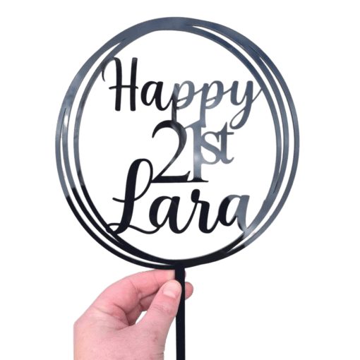 Round cake topper