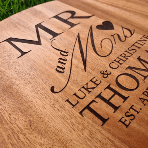 Large Round personalised wedding cheeseboard - Image 2