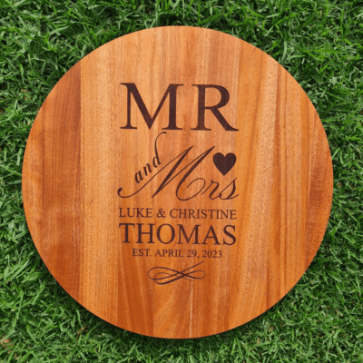 Large Round personalised wedding cheeseboard
