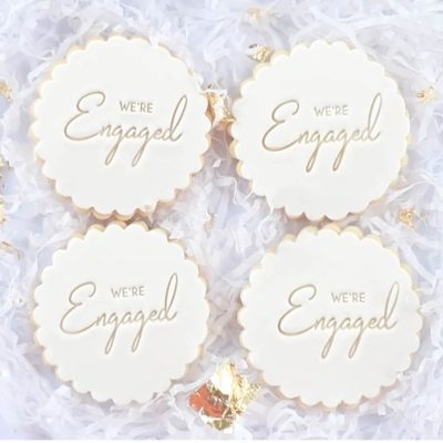 We're Engaged cookie stamp