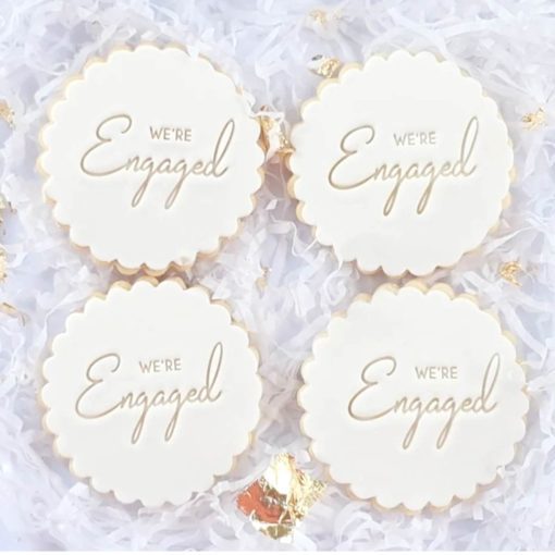 We're Engaged cookie stamp