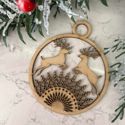 Mandala and reindeer ornament
