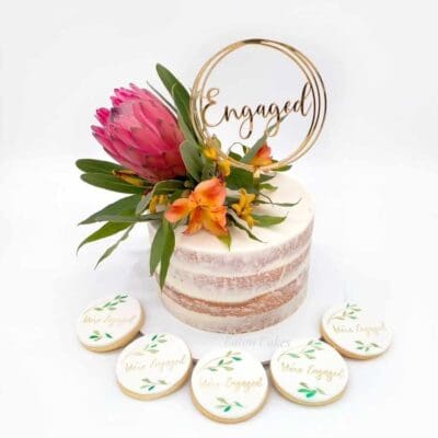 Engaged cake topper