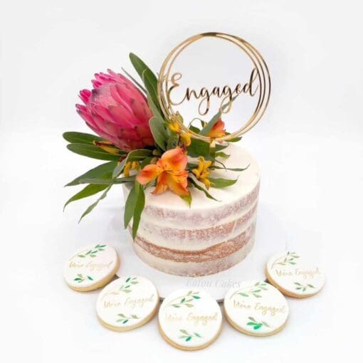 Engaged cake topper