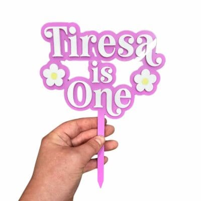 Double acrylic Daisy cake topper