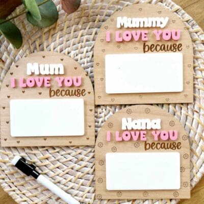 I love you because - whiteboard magnet