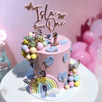 Butterfly double acrylic cake topper