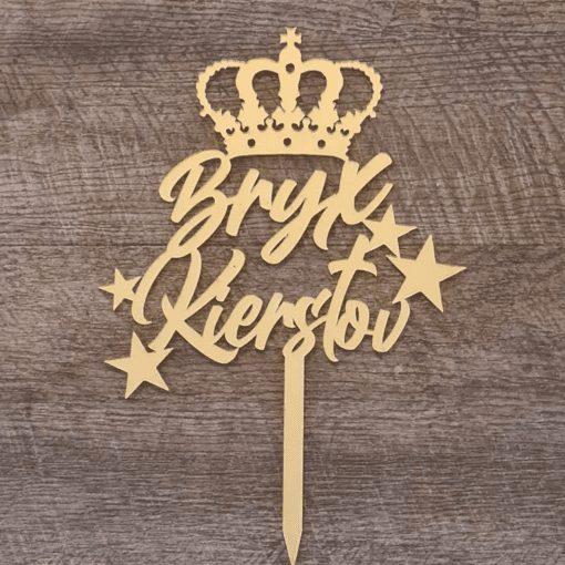 crown cake topper