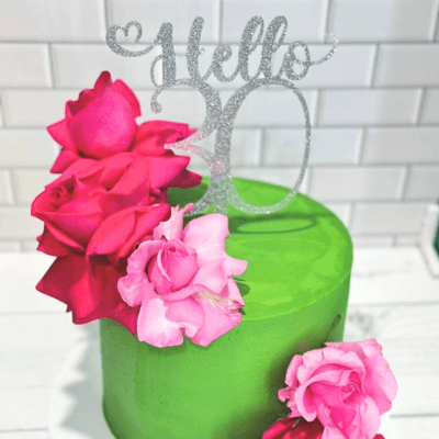 'Hello' custom cake topper