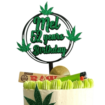 Marijuana/pot personalised cake topper