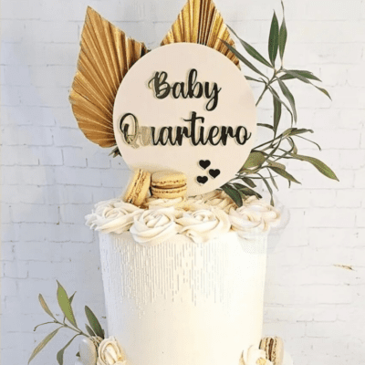 Double acrylic round cake topper