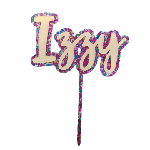 Double acrylic name cake topper - Image 2