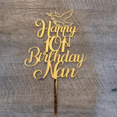 Birthday cake topper with dove