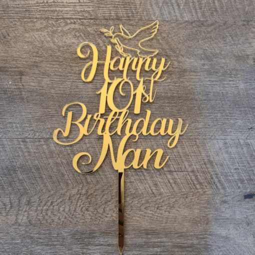 Birthday cake topper with dove