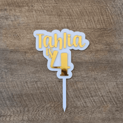 Double acrylic cake topper