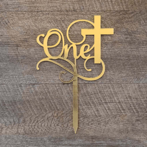 One cake topper with cross