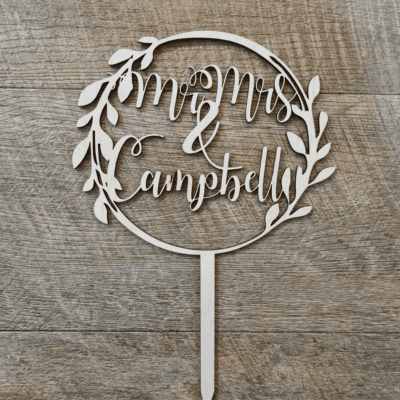 Wedding wreathe cake topper