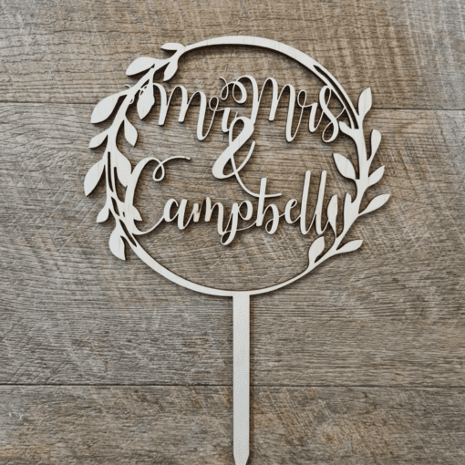 Wedding wreathe cake topper