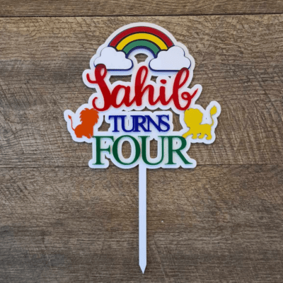 Colorful cake topper