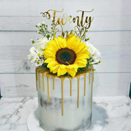 Age cake topper with heart