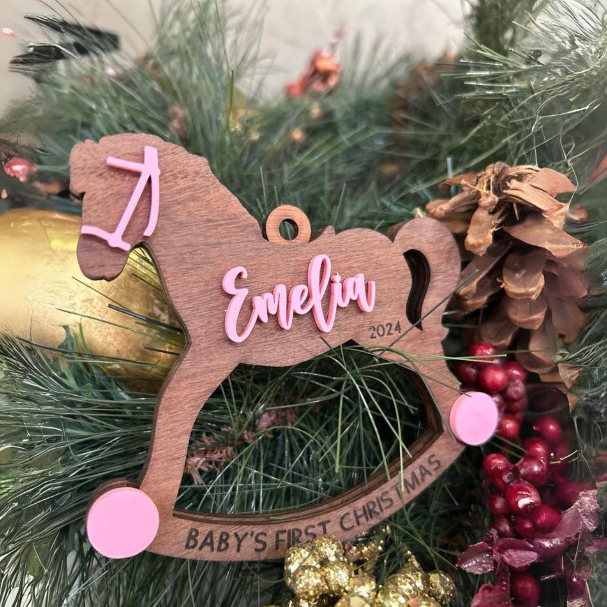 Baby first Christmas rocking horse