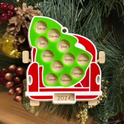 Group Christmas truck with Christmas tree