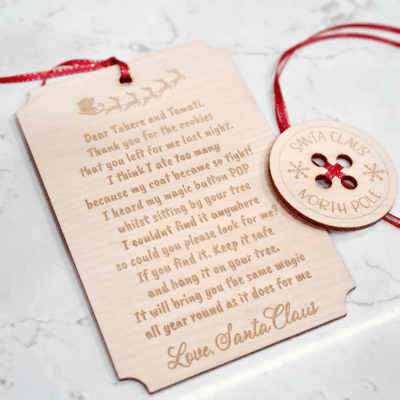 Santa's lost button and note