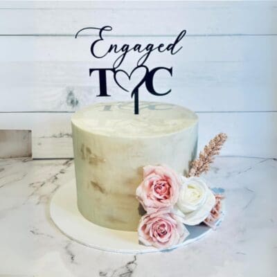 Engaged cake topper